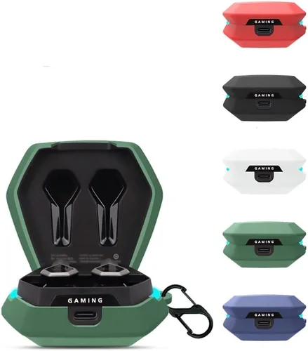 Miniatura 5 de DAYJOY - Juego de 2 fundas protectoras de silicona suave compatibles con Edifier Hecate GX04 ANC True Wireless Earbuds, funda protectora con llavero
