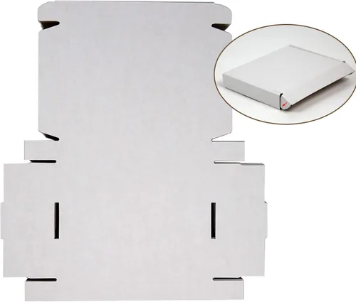 Miniatura 4 de SUNLPH Paquete de 50 cajas de envío pequeñas de 7 x 5 x 1 pulgadas, cajas de cartón corrugado blanco, caja de embalaje para envío y mudanza