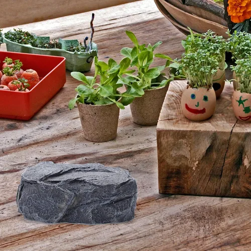 Miniatura 5 de NUOBESTY Ocultador de llave de roca falsa, tamaño grande, piedra falsa oculta, oculta una llave afuera, aspecto piedra para jardín o patio al aire
