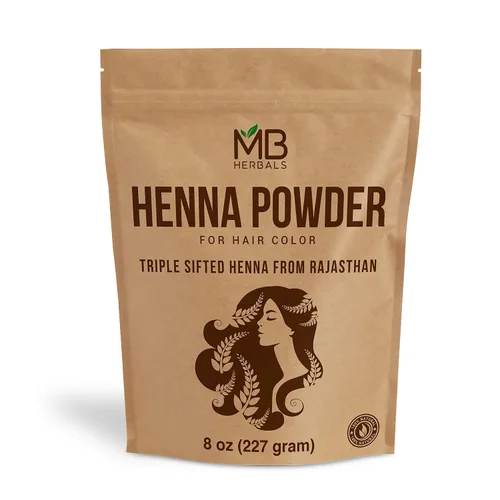 Miniatura 8 de MB Herbals Polvo de Henna 100% Natural y Pura 454 Gram 16 oz / 1.00 LB Para Color de Cabello Natural Naranja-Rojo Triple Tamiz Crudo No