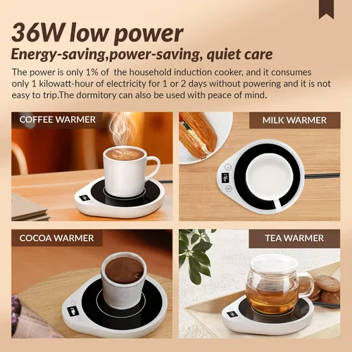 Miniatura 6 de Calentador de tazas, calentador de café mejorado y calentador de tazas para escritorio con 3 configuraciones de temperatura, calentador de taza