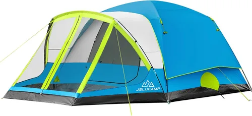 Miniatura 10 de JELUCAMP Tienda de campaña familiar grande impermeable para 6/8 personas para camping, tienda de campaña con porche con mosquitero, relajación sin