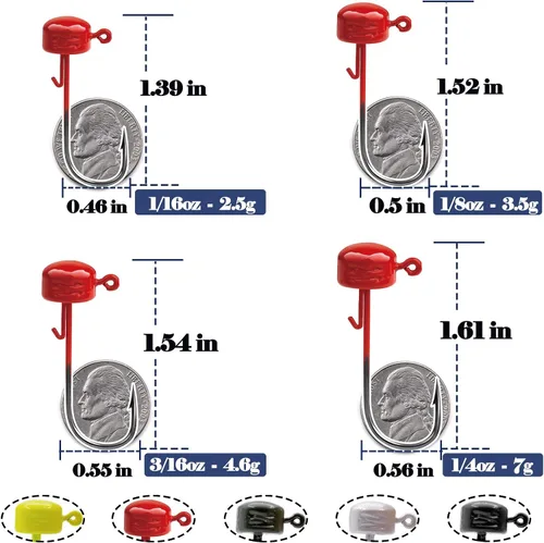 Miniatura 4 de FishTrip Ned Rig Jighead Fishing - 10 ganchos de cabeza de plantilla sin hierba en forma de hongo para pesca de lubina