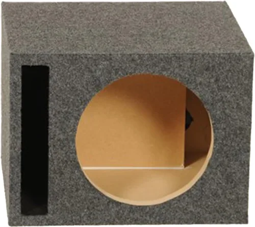 Q Power Caja de subwoofer individual ventilada de servicio pesado de 12 pulgadas con cara MDF de 1 pulgada de grosor y terminal de carga por resorte