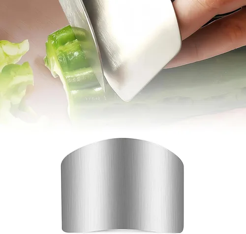 Miniatura 5 de Protector de dedos de acero inoxidable, ajuste universal, protector de dedos ajustable para cortar alimentos, herramienta de corte premium para 2
