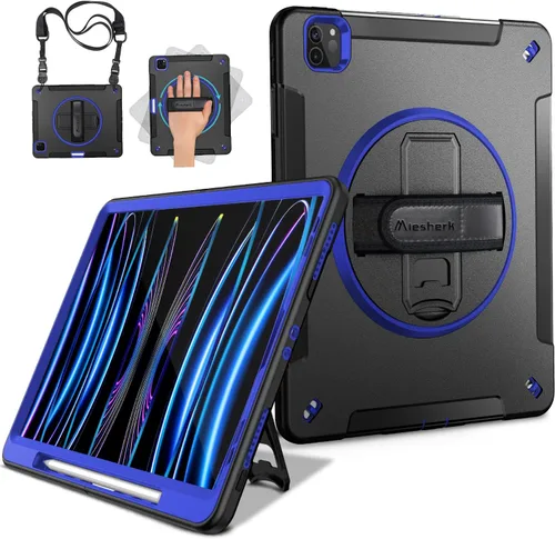 Miniatura 8 de Miesherk Funda para iPad Pro 11 2022/2021: 4ª generación de grado militar, resistente, soporte giratorio a prueba de golpes + correa de mano/hombro