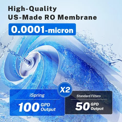 Miniatura 4 de iSpring PH100 Sistema de filtro de agua alcalina por ósmosis inversa, sistema de filtrado de agua potable de 6 etapas con remineralización pH+ bajo