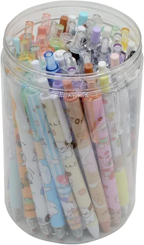 Miniatura 5 de 30 bolígrafos de punta fina con soporte para bolígrafo, 0.020 in, 30 estilos aleatorios diferentes, bolígrafos de gel Kawaii de tinta negra