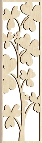 Miniatura 156 de 9 3/8 pulgadas de ancho x 24 3/8 pulgadas de alto x 1/4 pulgadas de alto, Bradford Paneles de pared decorativos de madera de calado, roble rojo rojo