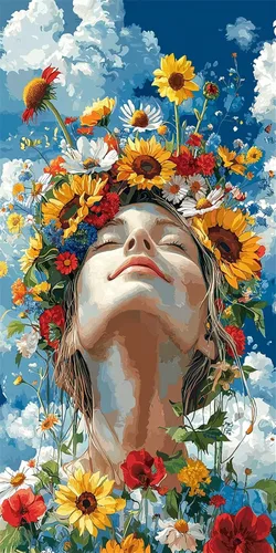 Woman Flower Diamond Painting Kits for Adults Beginners, 5D Full Drill Diamond Art Kits Gem Art for Home Wall Decor, Rhinestone Embroidery Crafts,