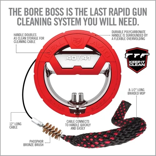 Miniatura 3 de Real Avid Bore Boss Gun Cleaning System - Rapid Pull Through Barrel & Bore Cleaning Cable with Integrated Brush & Mop - Choose Style Below