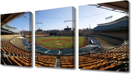 Miniatura 27 de TUMOVO American Sports - Decoración de pared Wrigley Stadium, 3 piezas, arte de pared de estadio de béisbol, cuadros para decoración del hogar