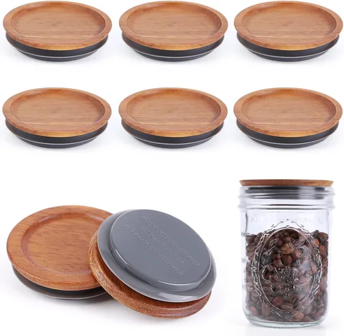 Miniatura 12 de 6 paquetes de tapas para tarros de masón boca regular y 6 paquetes de tapas para tarros de masón boca ancha, tapas de almacenamiento de albañil