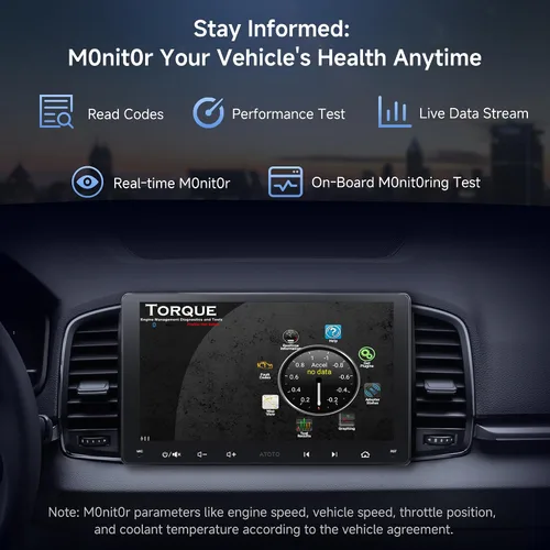 Miniatura 4 de A5L Estéreo Android de doble DIN de 9 pulgadas con escáner OBD2, CarPlay inalámbrico y Android Auto, Wi-Fi/Bluetooth/USB, seguimiento GPS, 24B EQ