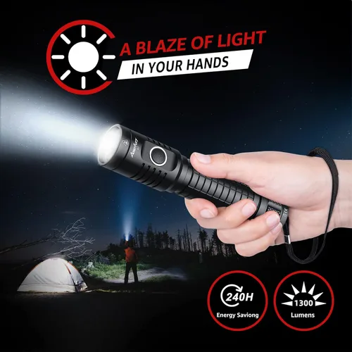 Miniatura 2 de Linterna A5, Linterna EDC con Imán, Paquete de 2 Mini Linternas Tácticas, Doble Combustible Máximo 700 Lúmenes Altos, 6 Modos, Luz de Trabajo COB