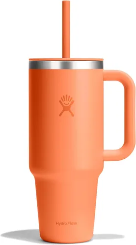 Miniatura 96 de Hydro Flask Vaso de Viaje con Asa, Tapa y Pajita - Acero Inoxidable Aislado en 24 Oz Aloe