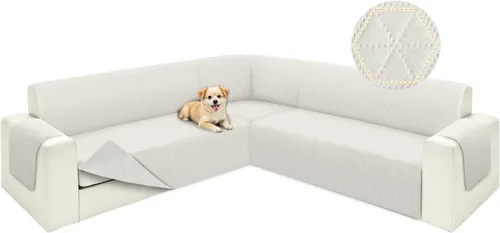 ALIECOM Fundas para sofá seccional de esquina en forma de L Fundas para sofá reversibles lavables para sofá seccional Funda para sofá deslizable en