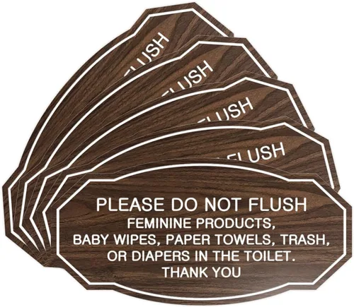 Miniatura 30 de Signs ByLITA Letrero de etiqueta victoriana Please Do Not Flush (Lt Gray), pequeño, 1 paquete Gris claro