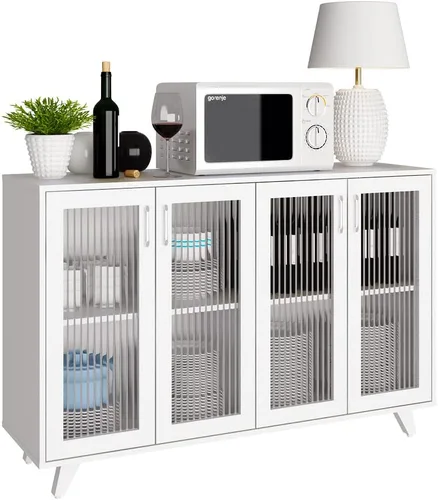 Panana Mesa de Aparador de Cocina, Mesa de Aparador de Bufé, Mueble de Acentuación, Armario de Aparador de Bufé, Mesa de Consola de Bufé con Puertas