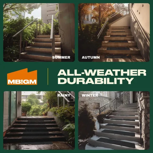 Miniatura 4 de MBIGM Paquete de 8 peldaños antideslizantes para escaleras al aire libre, tiras adhesivas antideslizantes de 6 x 24 pulgadas, tracción resistente