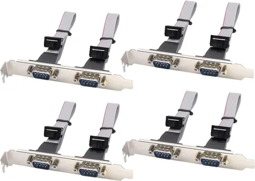 Miniatura 7 de 1 puerto DB9 RS232 Serial Port Bracket a 10 pin HeaderRibbon adaptador de conector de cable, DB9 Serial macho a 10P Placa base de montaje en panel