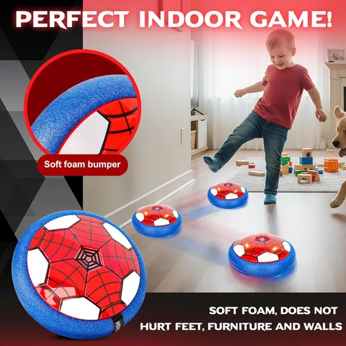 Miniatura 4 de Pelota de fútbol Hover, juguetes de fútbol para niños, 2 paquetes de pelota de fútbol interior con luz LED para niños mayores, niñas, juguetes Rojo