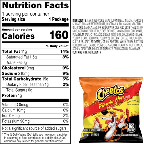 Miniatura 3 de Cheetos Snacks con sabor a queso, Flamin' Hot Crunchy, 1 onza (paquete de 40)