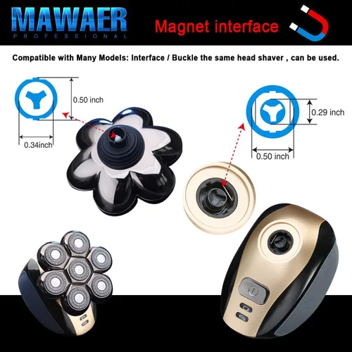 Miniatura 2 de Cabezales de repuesto universales magnéticos de 7 cuchillas compatibles con la afeitadora Freedom Eagle, compatibles con las marcas de afeitadoras 7