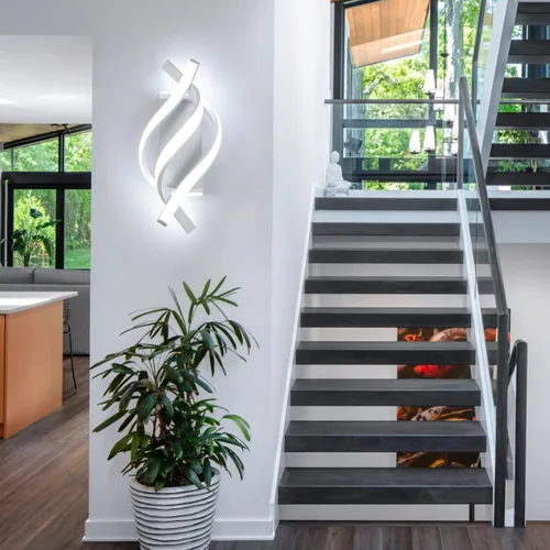 Miniatura 8 de Moderno aplique de pared LED de 21 W, apliques de pared para interiores, blanco frío, 6500 K, diseño en espiral, lámpara LED montada en pared