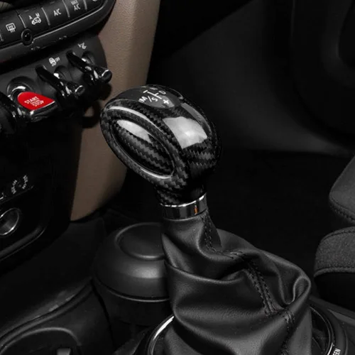 Miniatura 5 de AIRSPEED Cubierta de la perilla de la palanca de cambios de fibra de carbono, calcomanía interior para Mini Cooper F54 F55 F56 F57 F60 Accesorios