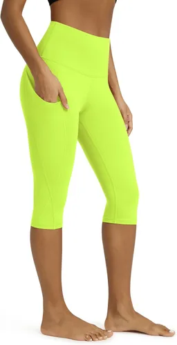 Miniatura 87 de ODODOS - Leggings capri de cintura alta para mujer con bolsillos, control de abdomen, no se transparentan, para entrenamiento atlético, running