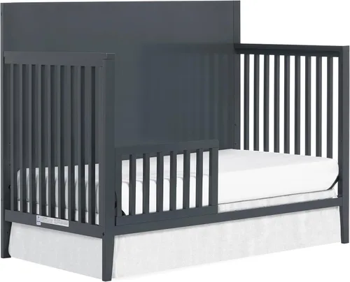 Miniatura 2 de Sweetpea Baby Riel de protección convertible para cuna para niños pequeños en negro carbón, hecho de madera de pino de Nueva Zelanda, convierte