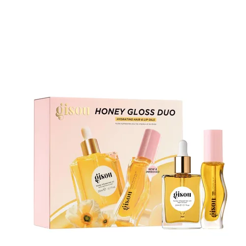 Miniatura 12 de Gisou Aceites labiales con infusión de miel Gloss Hour Edition, juego de brillo labial hidratante y no pegajoso con remolino de frambuesa, melocotón