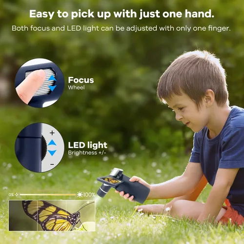 Miniatura 9 de Andonstar AD203S Microscopio Digital HDMI para Monedas con Errores con Soporte de Metal, Kit de Microscopio USB Portátil de Mano para Niños