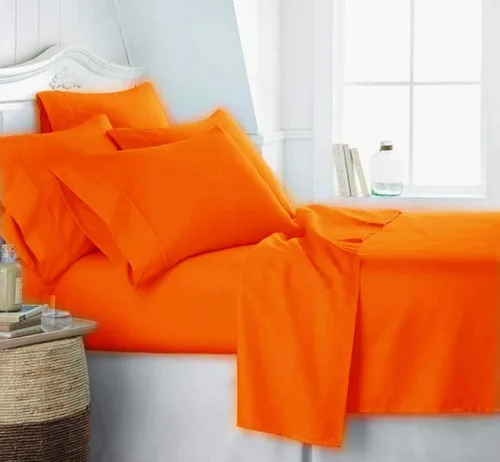Miniatura 8 de KBC linen Juego de sábanas de lujo de 6 piezas para hotel, 100% algodón, sábana bajera ajustable de 21 a 24 pulgadas, sin arrugas, juego de ropa