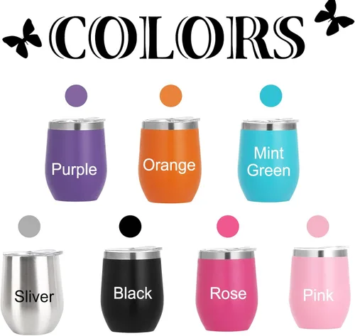 Miniatura 2 de Vasos de vino personalizados con nombres y fotos con tapa para mujeres, juego de vasos de vino aislados personalizados de acero inoxidable, regalos