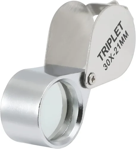Miniatura 15 de Othmro 2 lupas Jewelers de 10 unidades, diámetro de 0.83 pulgadas, lupa de joyería iluminada de metal, lupa plegable de bolsillo, mini microscopio