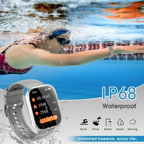 Miniatura 6 de aycy Reloj inteligente para hombres y mujeres, llamada Bluetooth, pantalla táctil HD de 1.85 pulgadas, reloj de fitness con monitor de frecuencia
