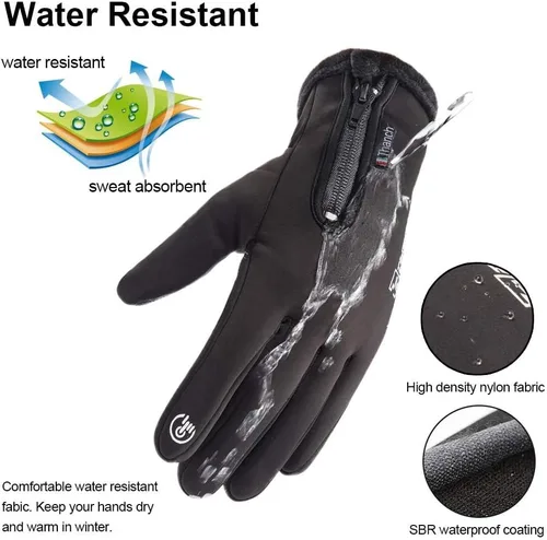 Miniatura 5 de Guantes de invierno cálidos, aptos para pantalla táctil, para clima frío, guantes de conducción, resistentes al viento, antideslizantes, guantes
