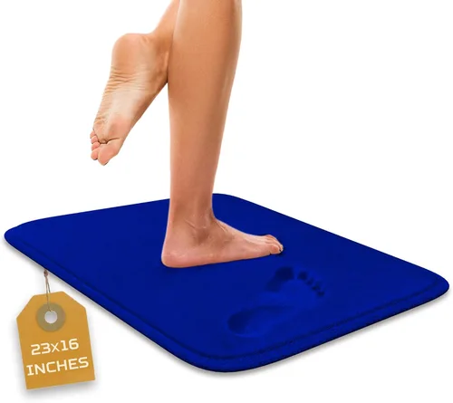 Miniatura 55 de Alfombra de baño de lujo – 1 pieza de alfombrilla de baño de espuma viscoelástica, antideslizante y ultrasuave, altamente absorbente, fácil