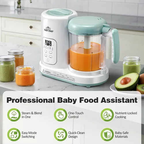 Miniatura 2 de Baby Food Maker Pro Steamer Blender: Mezcla de vapor automática 4 en 1 y máquina de puré con autolimpieza para preparar comidas saludables