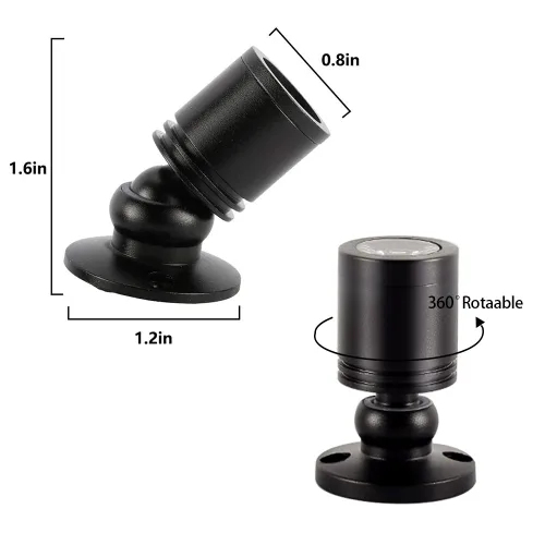 Miniatura 5 de Mini focos LED regulables de 12V para exhibición – Luz diurna de 1.5W 6500K, focos pequeños para exhibiciones con regulador de intensidad, negro