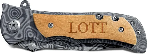 Miniatura 3 de Cuchillo de bolsillo plegable con estilo - Cuchillo de campamento para papá con mango de madera, hoja de acero inoxidable de 3.5 pulgadas 339_09