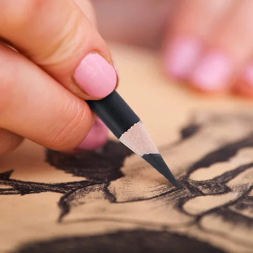 Miniatura 8 de MARKART Lápices de carbón para dibujar, paquete de 10 lápices de carbón blanco y negro para bocetos, sombreado, mezcla, lápiz de artista