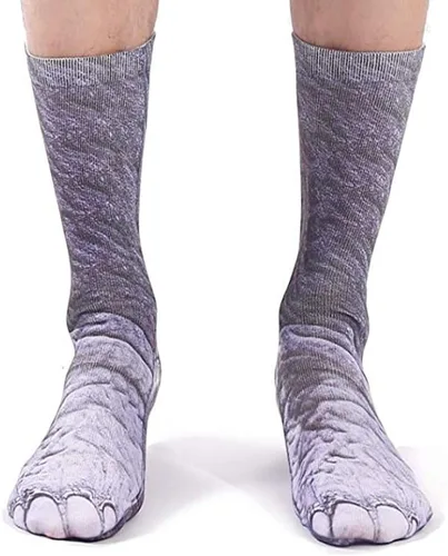 Divertidos calcetines de patas de animales, calcetines novedosos locos 3D de pata de gato y perro, calcetines de Navidad para mujeres y hombres