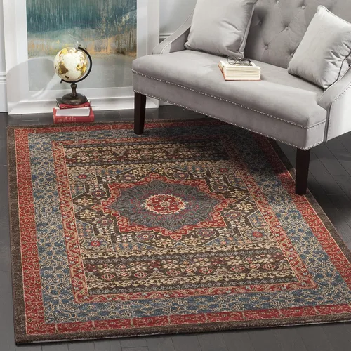 Miniatura 10 de Safavieh Mahal Collection MAH620C tapete oriental tradicional azul marino y rojo, Polipropileno, Azul marino/rojo