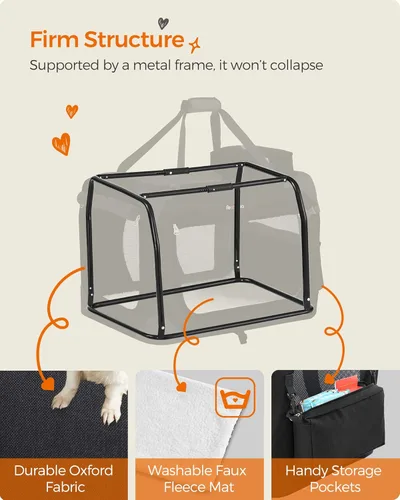 Miniatura 7 de Feandrea Jaula Plegable Suave para Perros de 32 Pulgadas, Jaula de Viaje Portátil para Perros para Uso Interior y Exterior, Transportín Kennel
