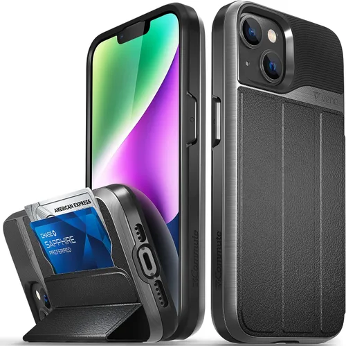 Miniatura 58 de VENA vCommute Funda tipo cartera compatible con Apple iPhone 14 (15.5 cm), funda de cuero con tapa plegable, tarjetero con función de soporte