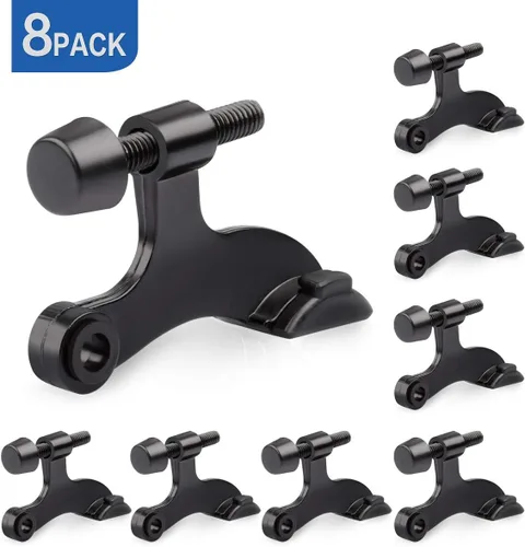 Miniatura 7 de HOMOTEK Paquete de 8 Topes de Puerta con Pasador de Bisagra Negro, Tope de Puerta Ajustable de Servicio Pesado de Lujo 2-1/2"x1-3/4", con Puntas