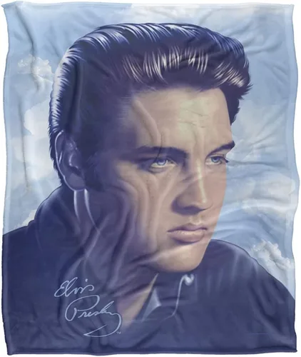 Miniatura 2 de Manta Elvis Presley Big Portrait con licencia oficial de tacto sedoso, súper suave, 50 x 60 pulgadas